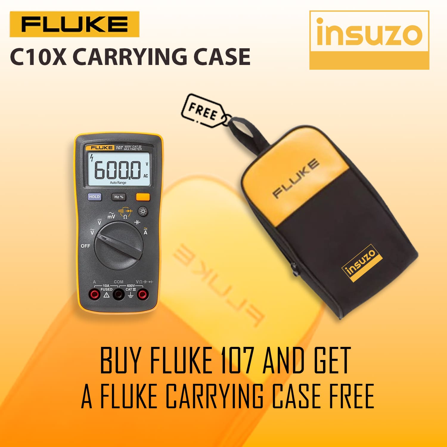 Fluke 107 Palm-sized, CAT III Digital Multimeter