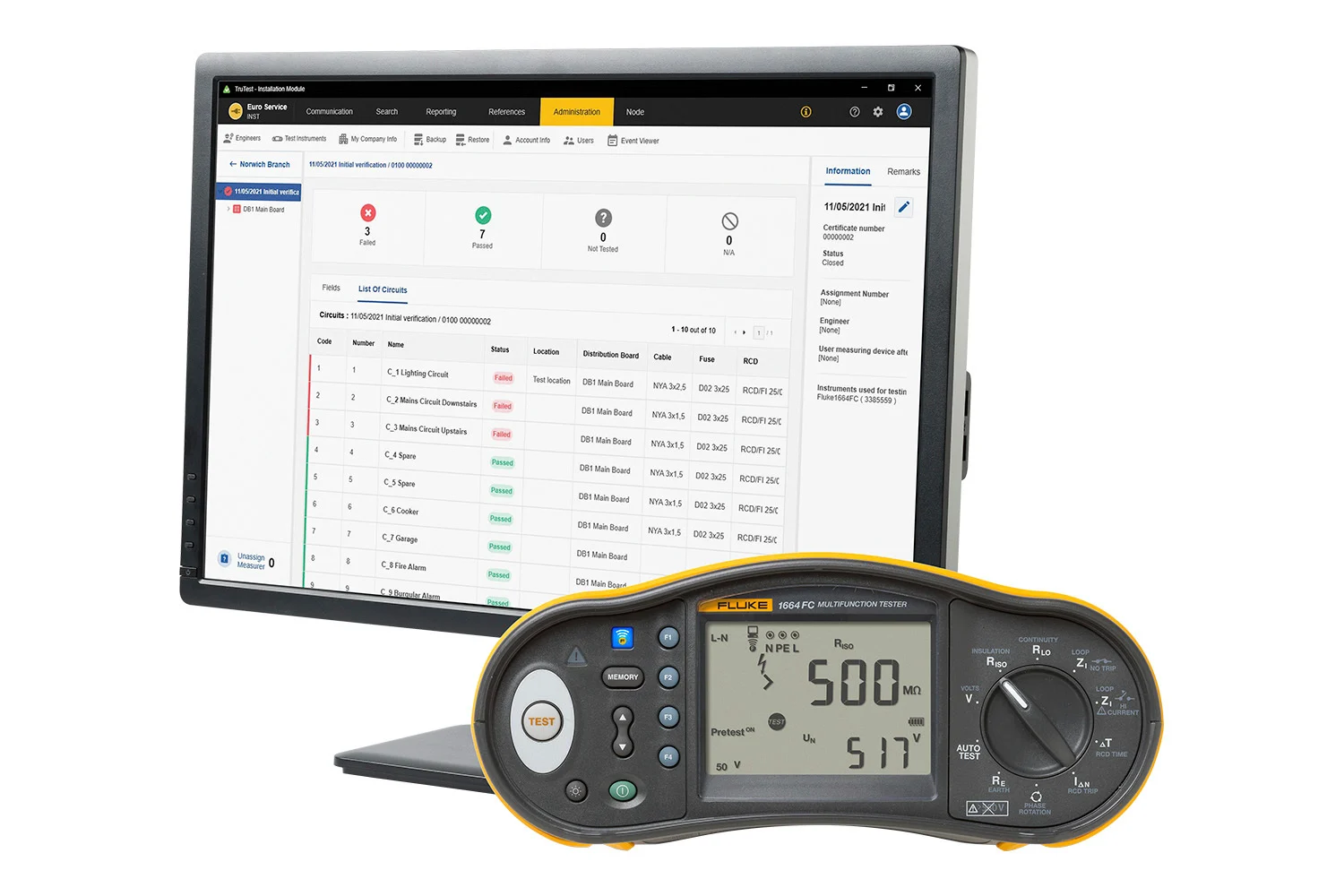Fluke 1664 FC Installation Multifunction Testers