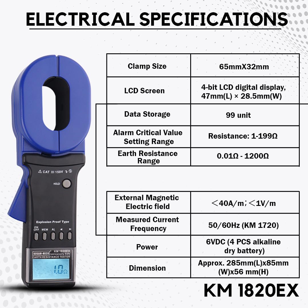 Kusam Meco KM 1820EX Flameproof Type Earth Resistance Tester