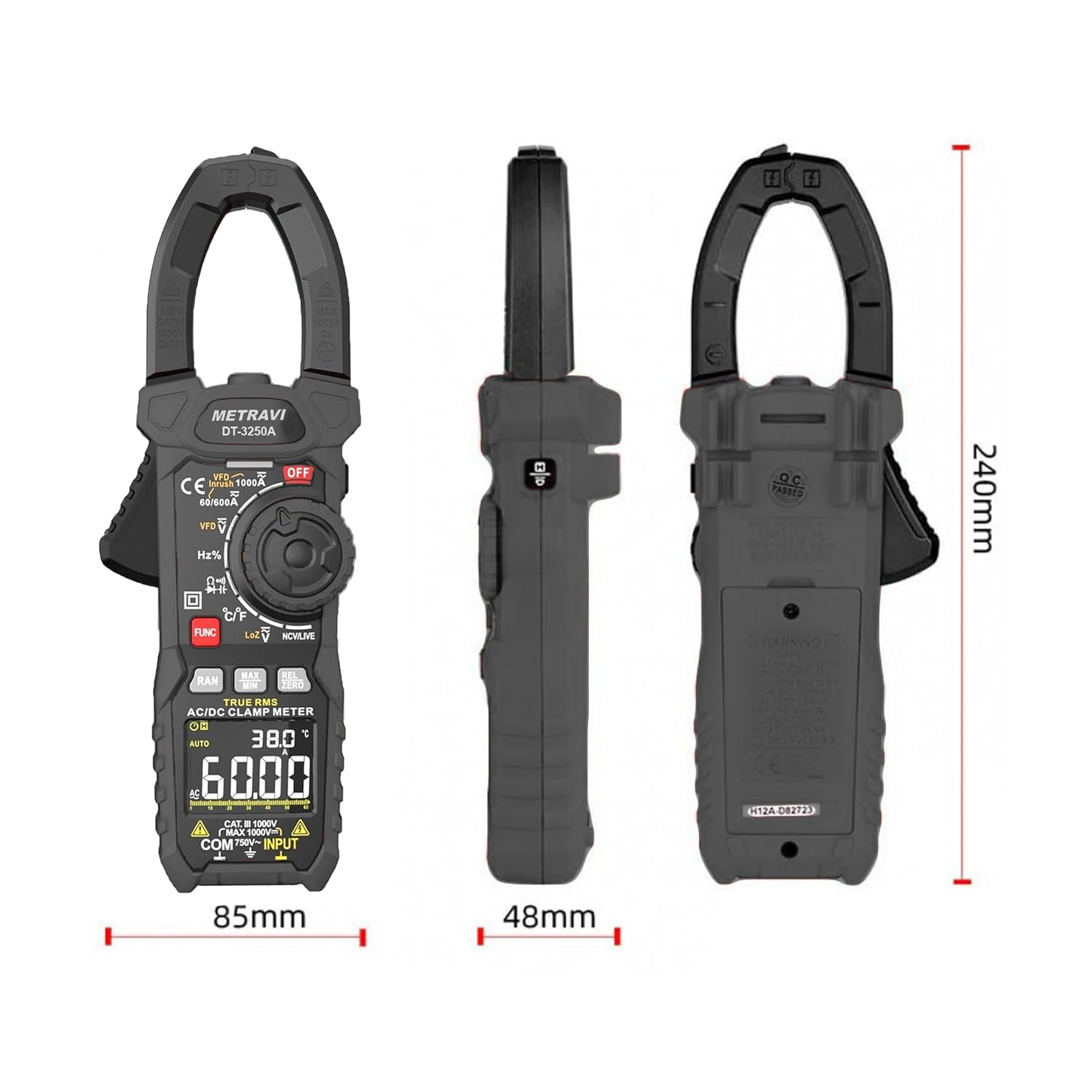 Metravi DT-3250A Digital TRMS AC/DC Clamp Meter
