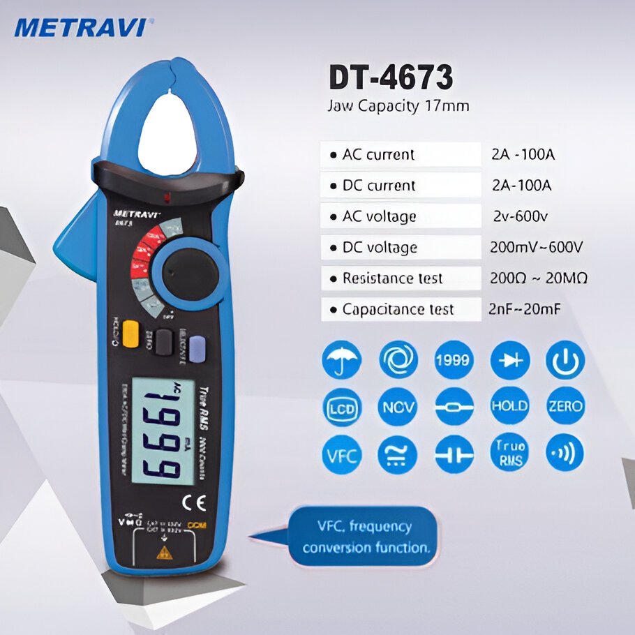 Metravi 4673 TRMS AC|DC Leakage Current Clamp Meter