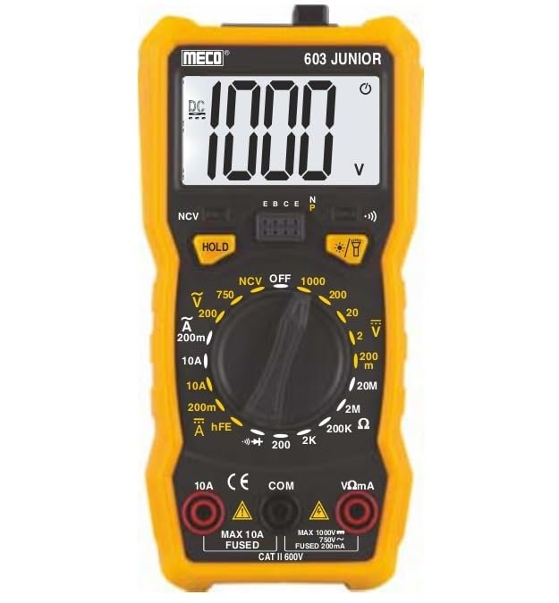 MECO 603 JUNIOR 3-1/2 DIGITS 2000 COUNTS MANUAL RANGING DIGITAL MULTIMETER