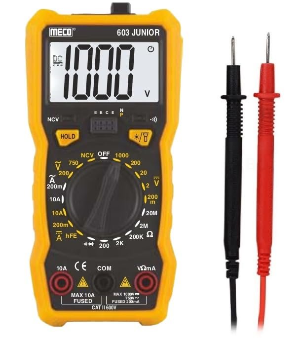 MECO 603 JUNIOR 3-1/2 DIGITS 2000 COUNTS MANUAL RANGING DIGITAL MULTIMETER