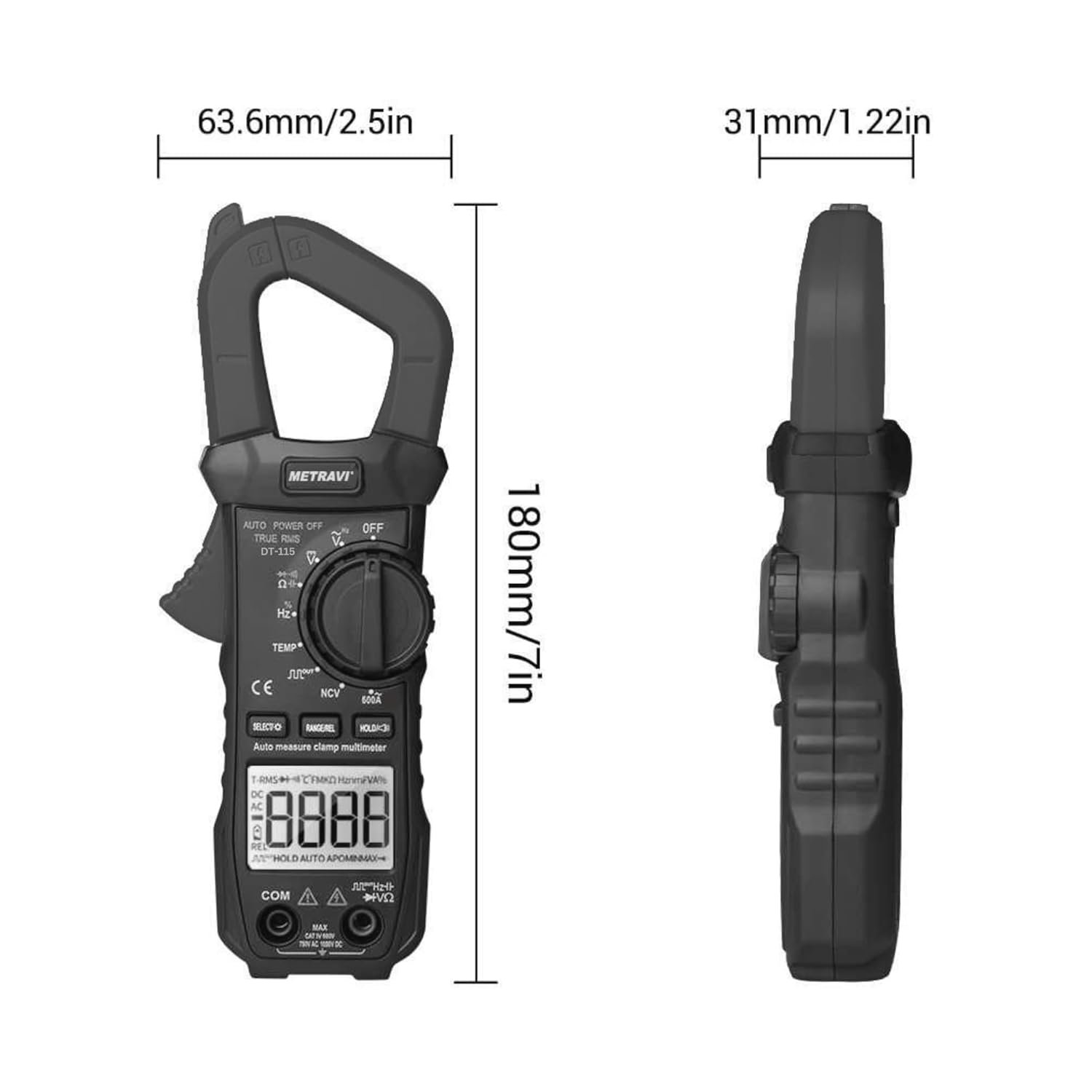 Metravi DT-115 Digital TRMS AC Clamp Meter