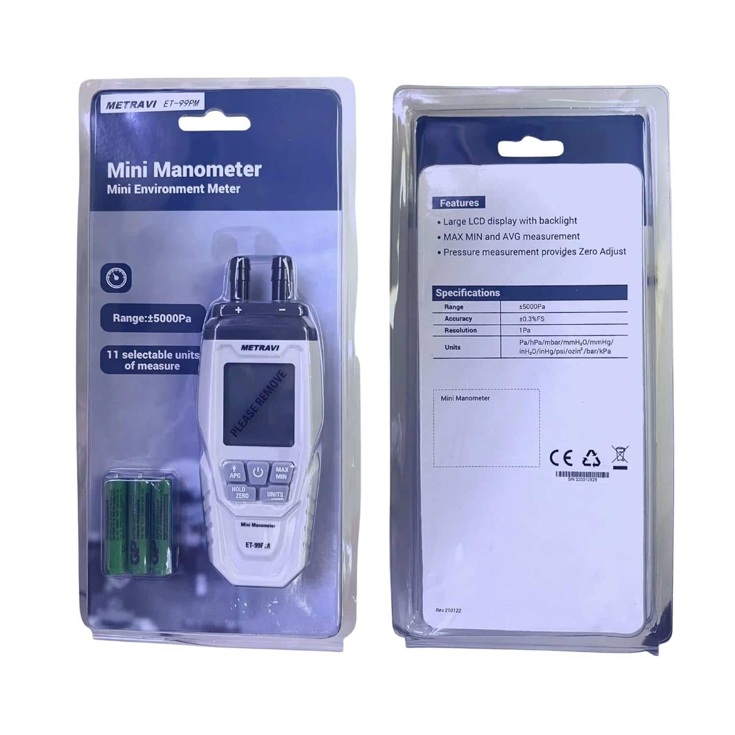 Metravi ET-99P Differential Pressure Manometer