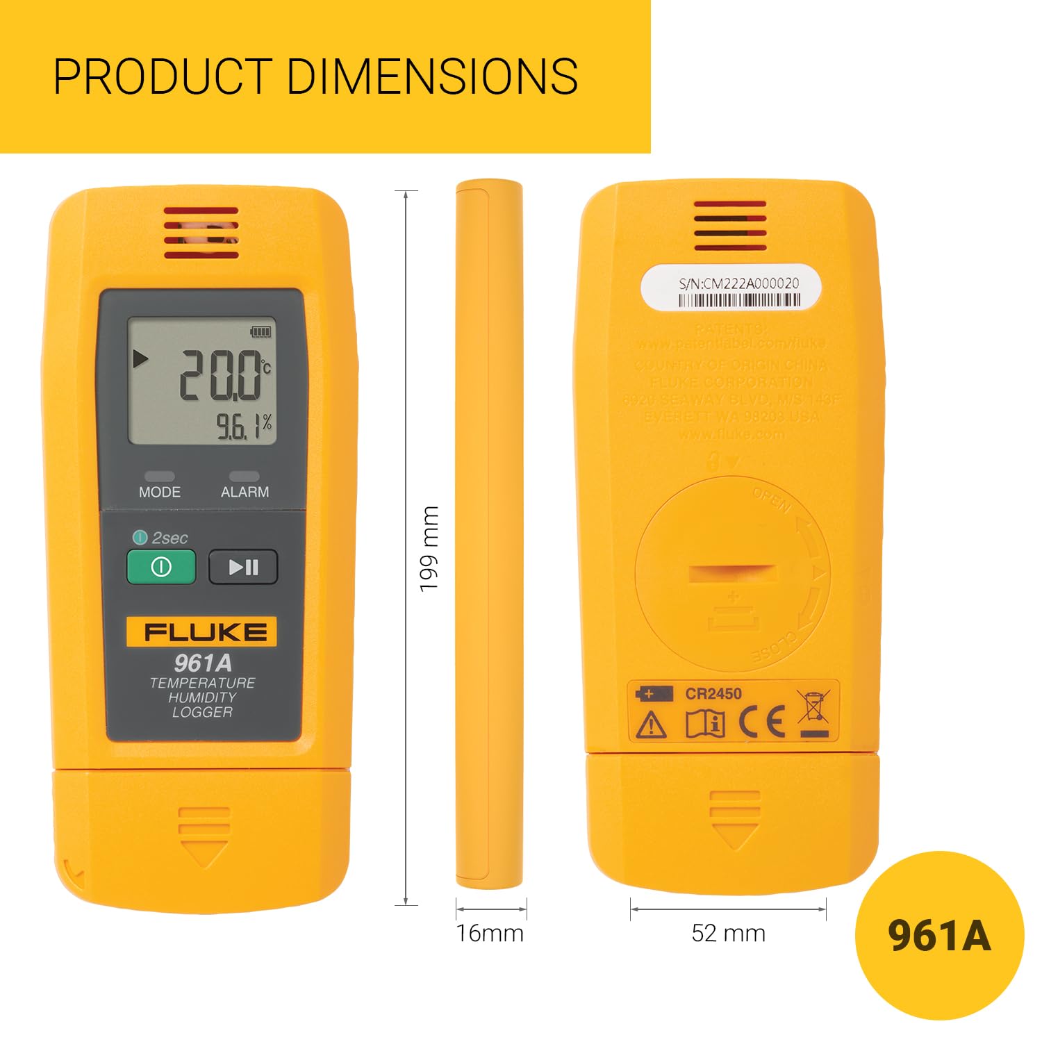 Fluke 961A Temperature Humidity Logger with USB Connection