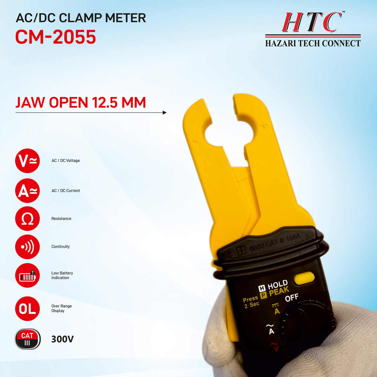 HTC-CL-2055-AC|DC CLAMP METER