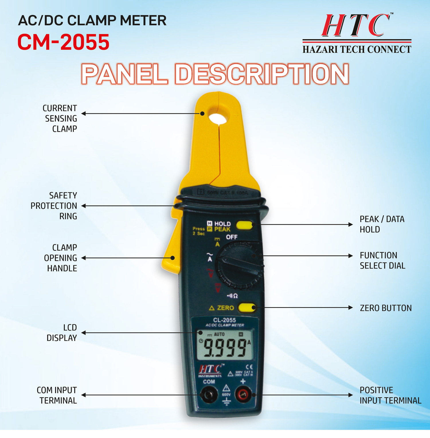 HTC-CL-2055-AC|DC CLAMP METER