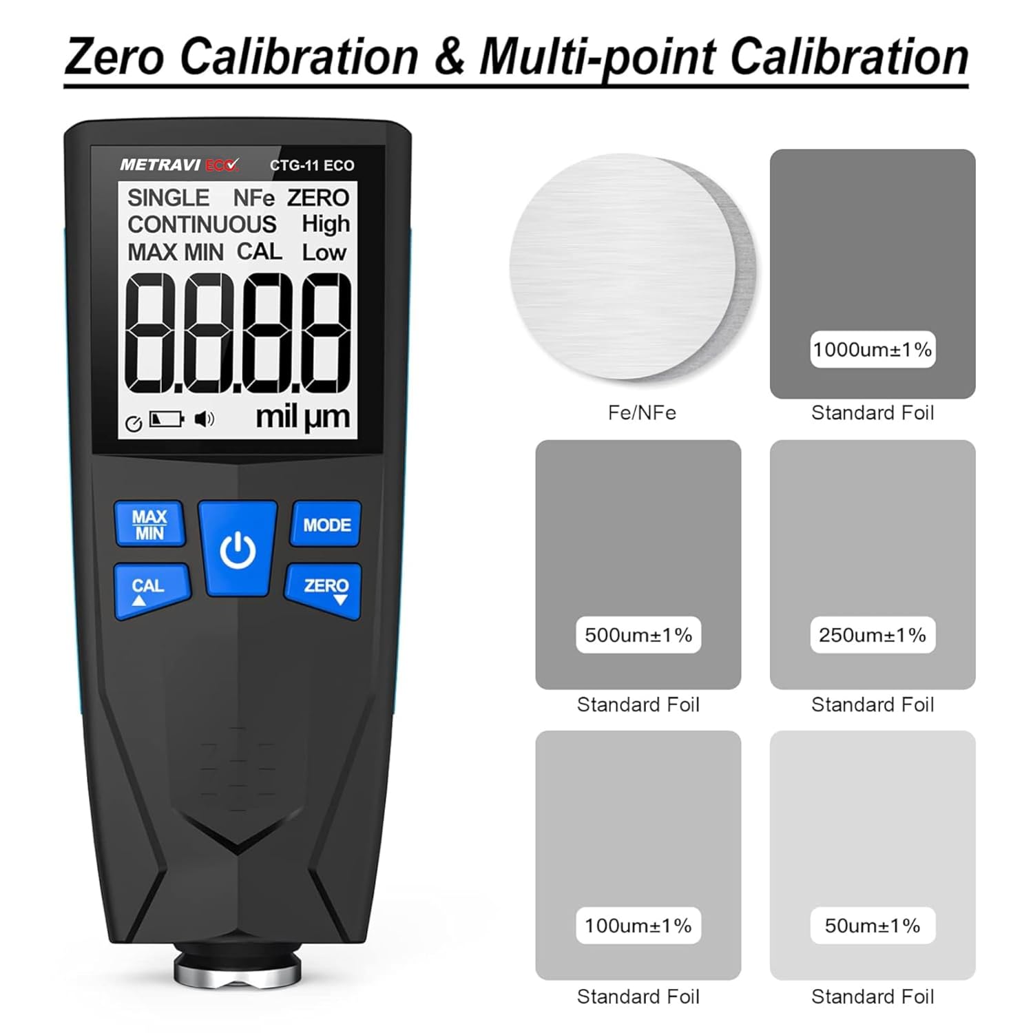 Metravi CTG-11 ECO Coating Thickness Gauge for up to 1500µm