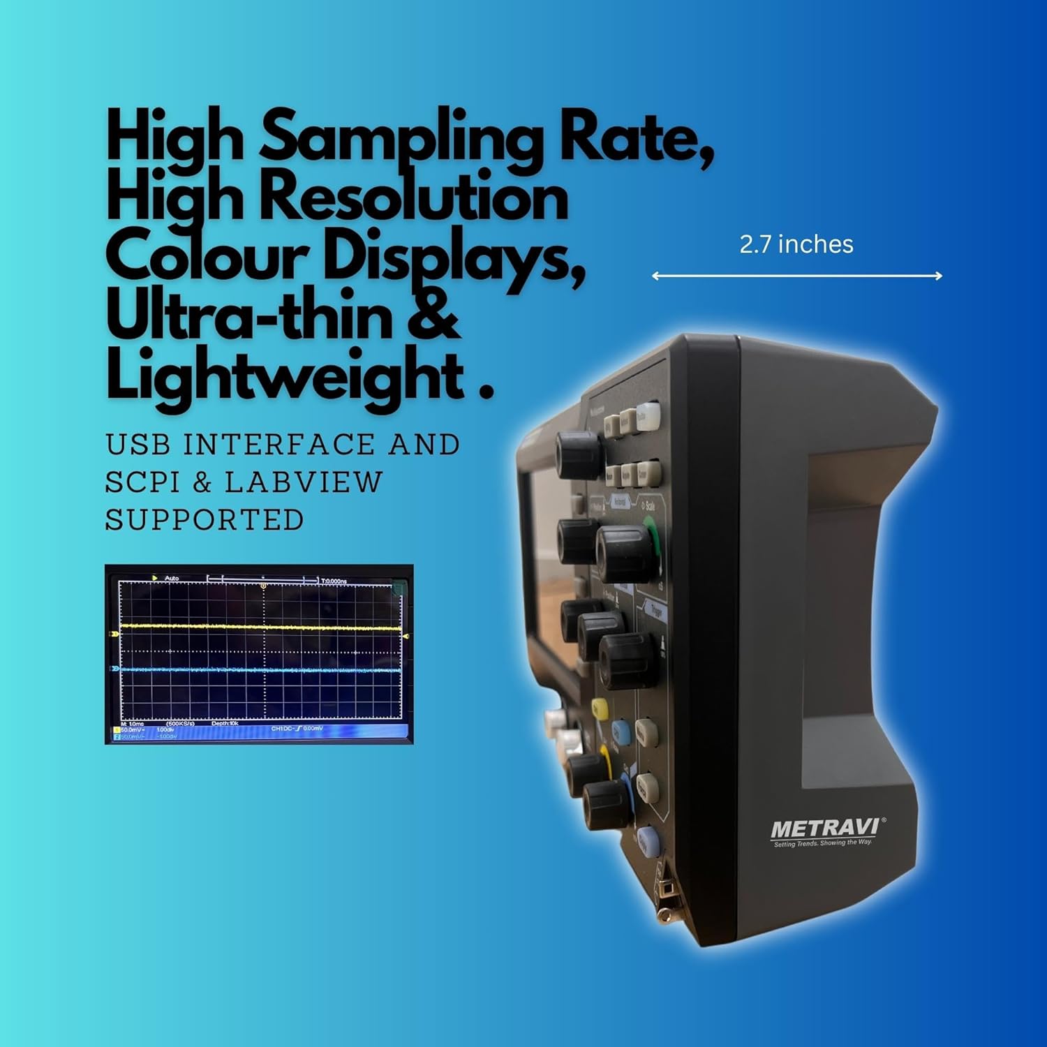 Metravi DSO-6200 Digital Storage Oscilloscope 200 MHz with colour display