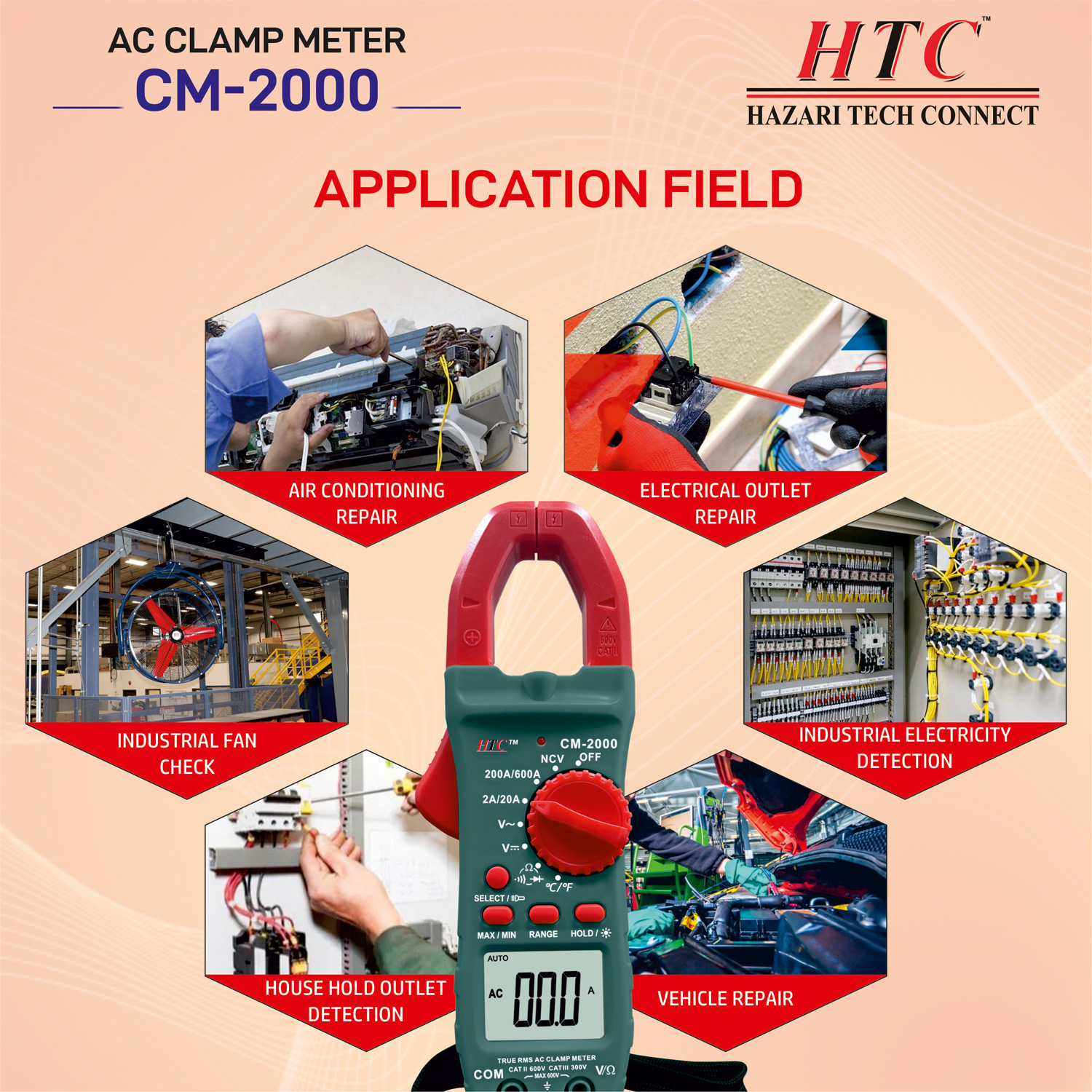 HTC CM-2000 AC DIGITAL CLAMP METER