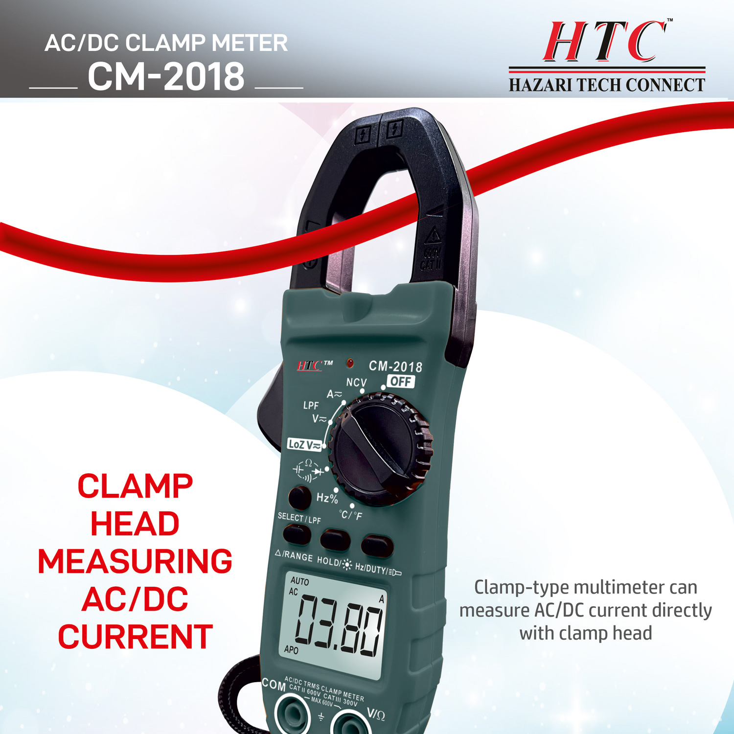 HTC-CM-2018-AC|DC 800A DIGITAL CLAMP METER