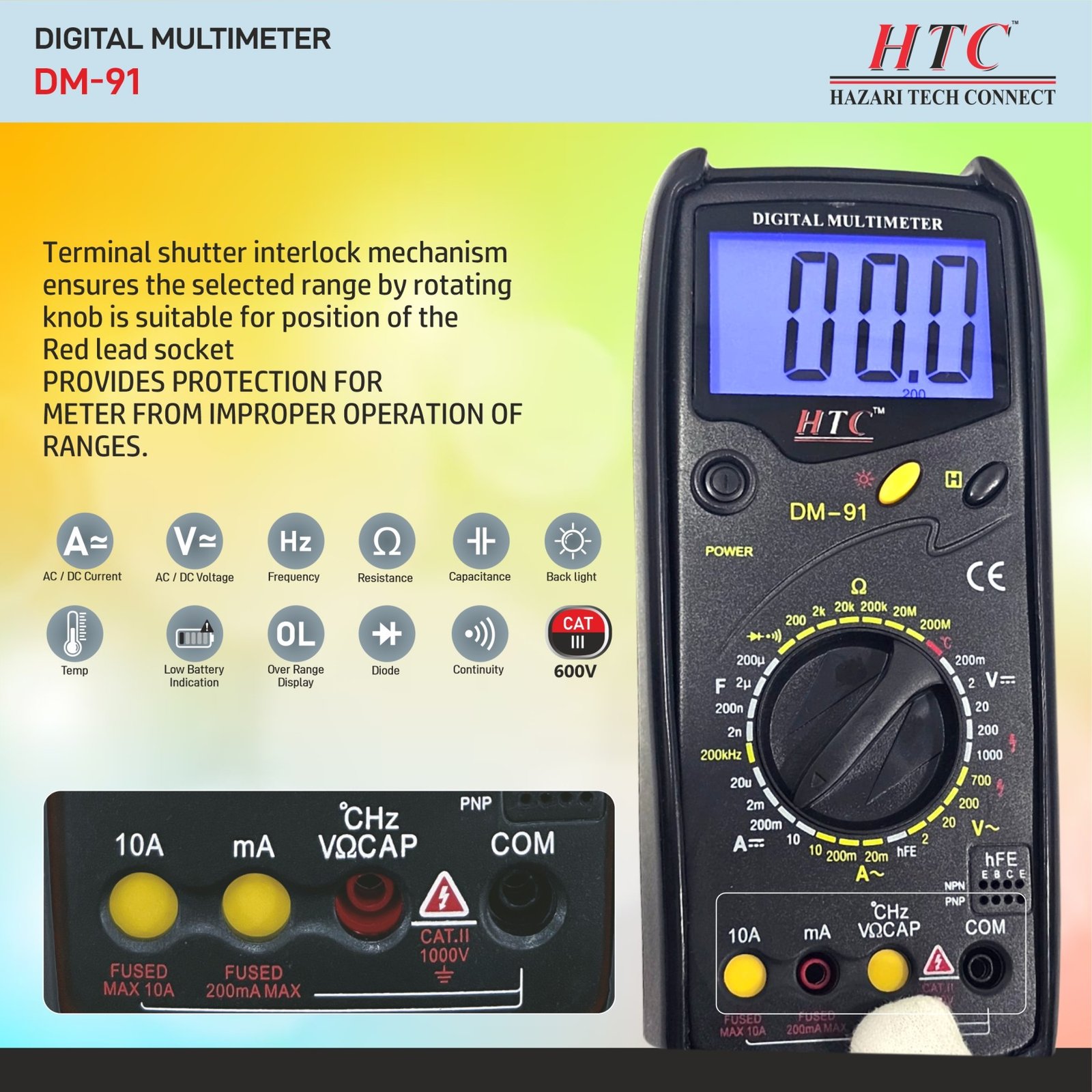 HTC-DM-91- DIGITAL MULTIMETER