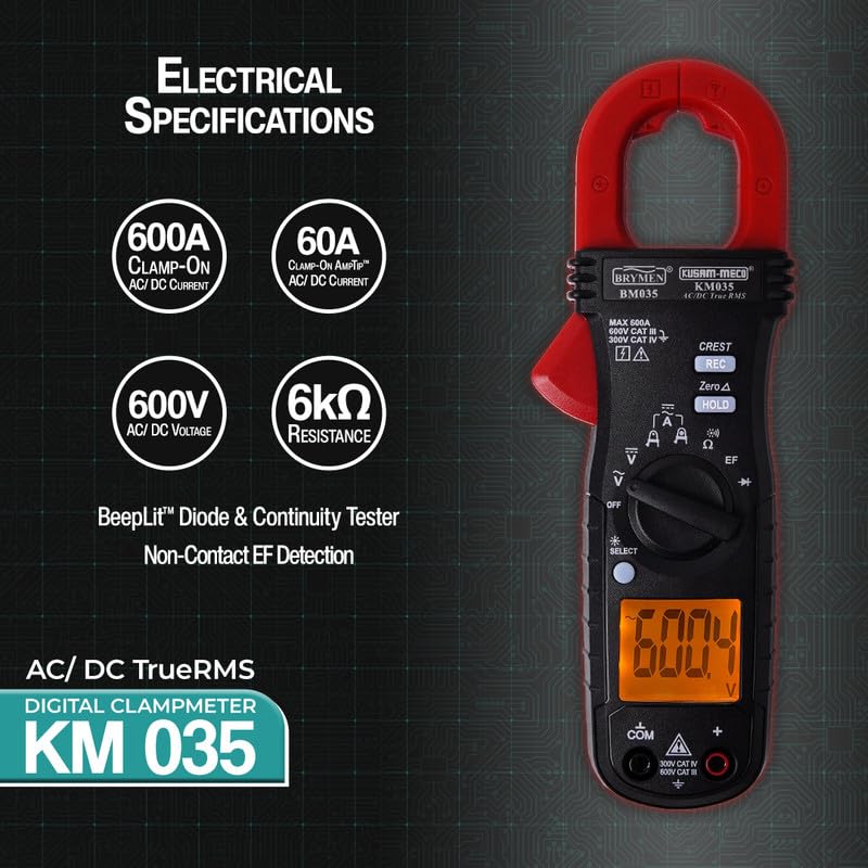 Kusam Meco KM 035 AC/DC True RMS digital clamp meter