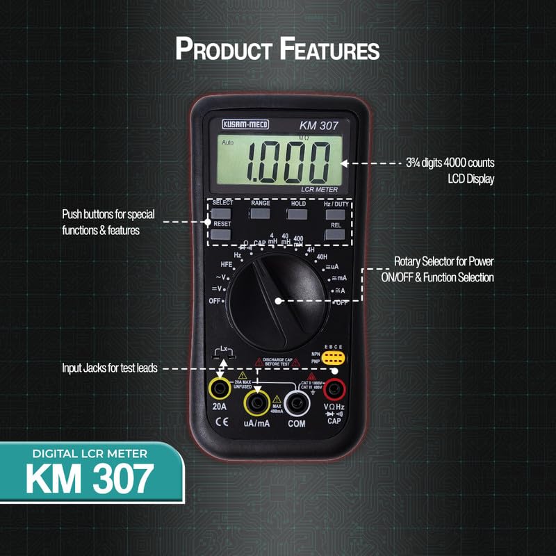 Kusam Meco KM 307 Digital Multimeter LCR Meter