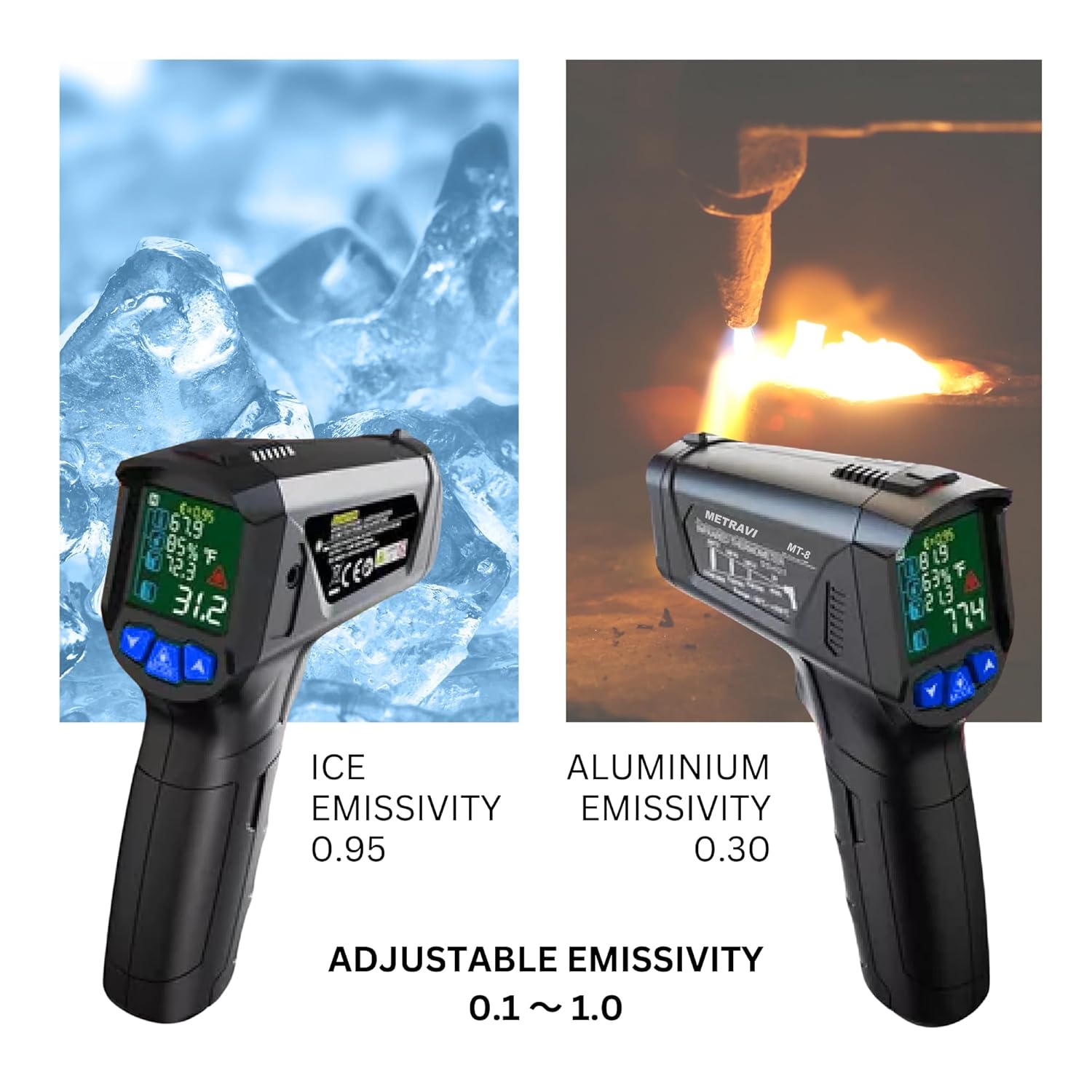 Metravi MT-8 2025 Model Industrial Non-contact Infrared Thermometer