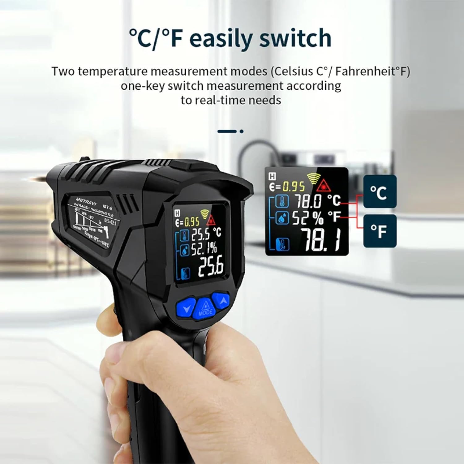 Metravi MT-8 2025 Model Industrial Non-contact Infrared Thermometer