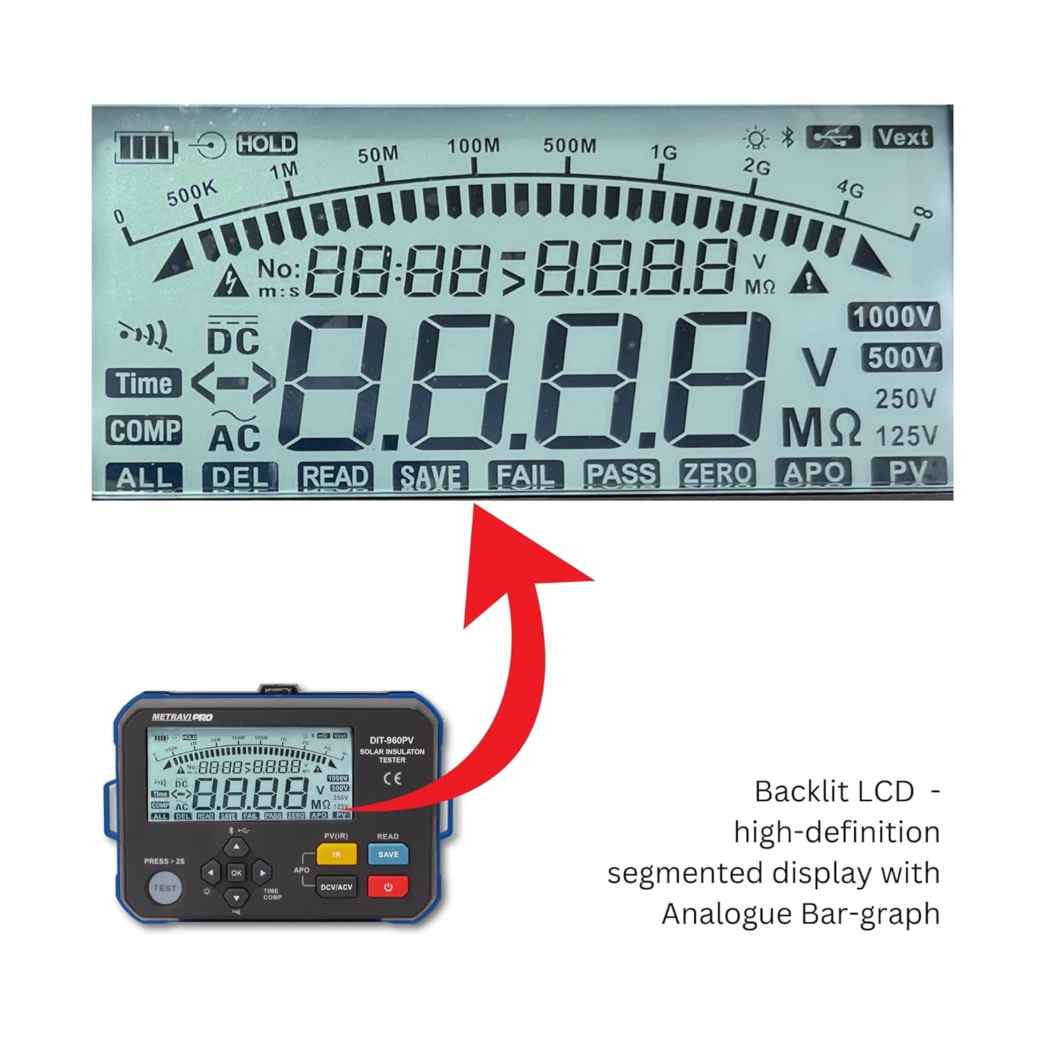 Metravi PRO DIT-960PV Digital Solar Insulation Tester