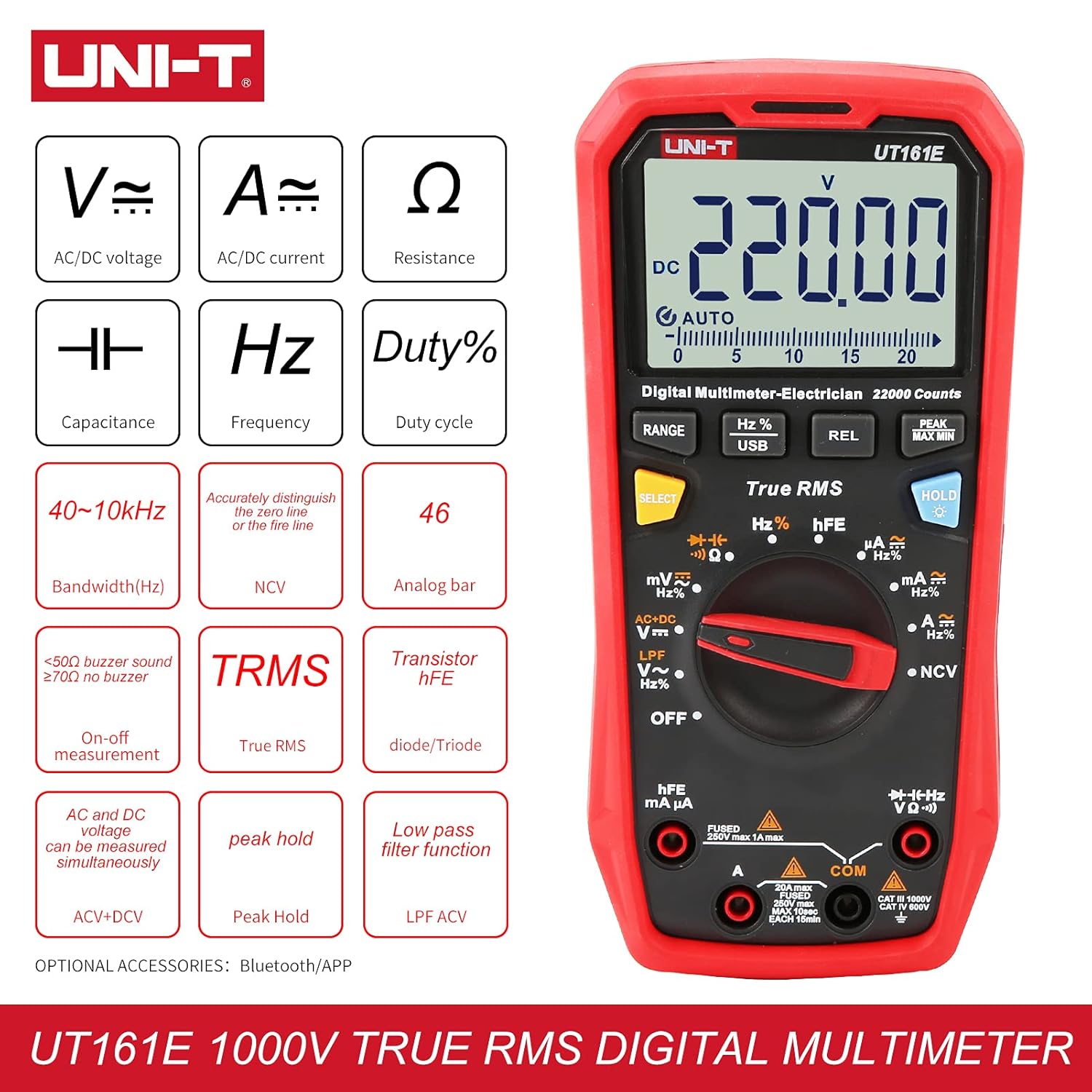 UNI-T UT161E 1000V 20A Digital Multimeter