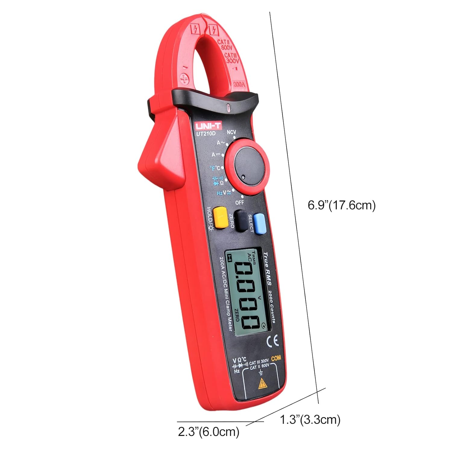 UNI-T UT210D Mini Clamp Meter- 200A AC/DC Clamp Meter