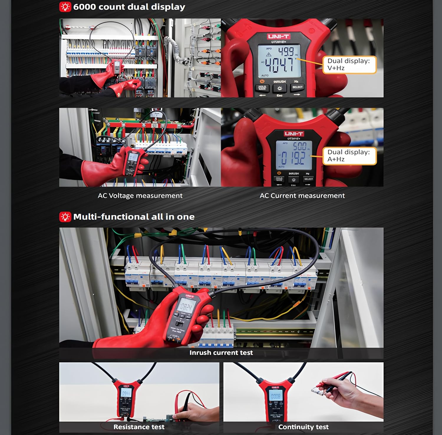 UNI-T UT281E+ 6000 Counts DC Current Clamp Meter