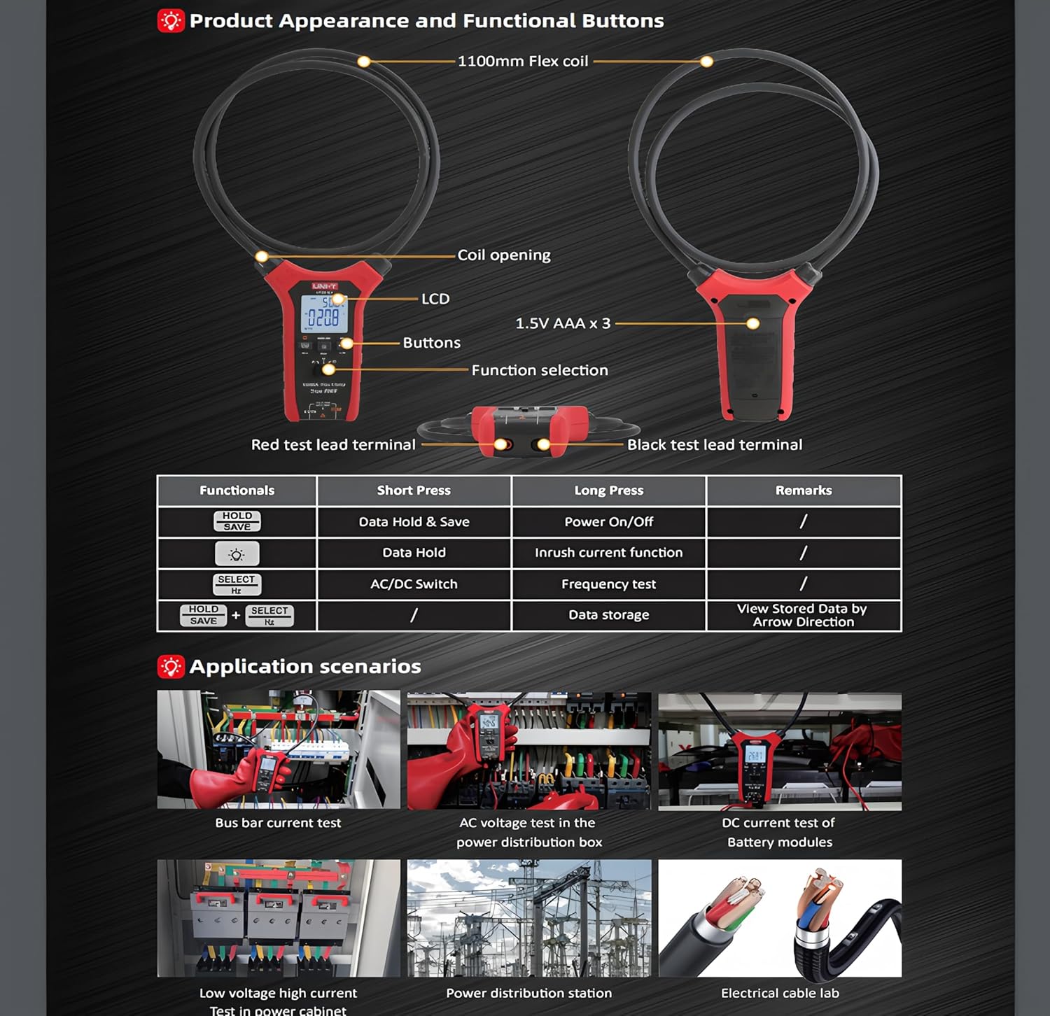 UNI-T UT281E+ 6000 Counts DC Current Clamp Meter