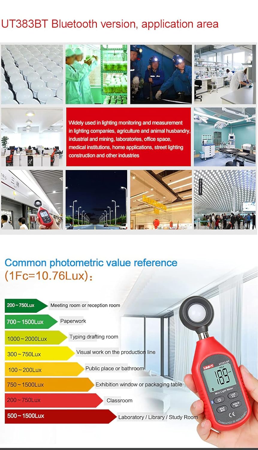 UNI-T UT383BT Mini Light Meter with LCD Screen