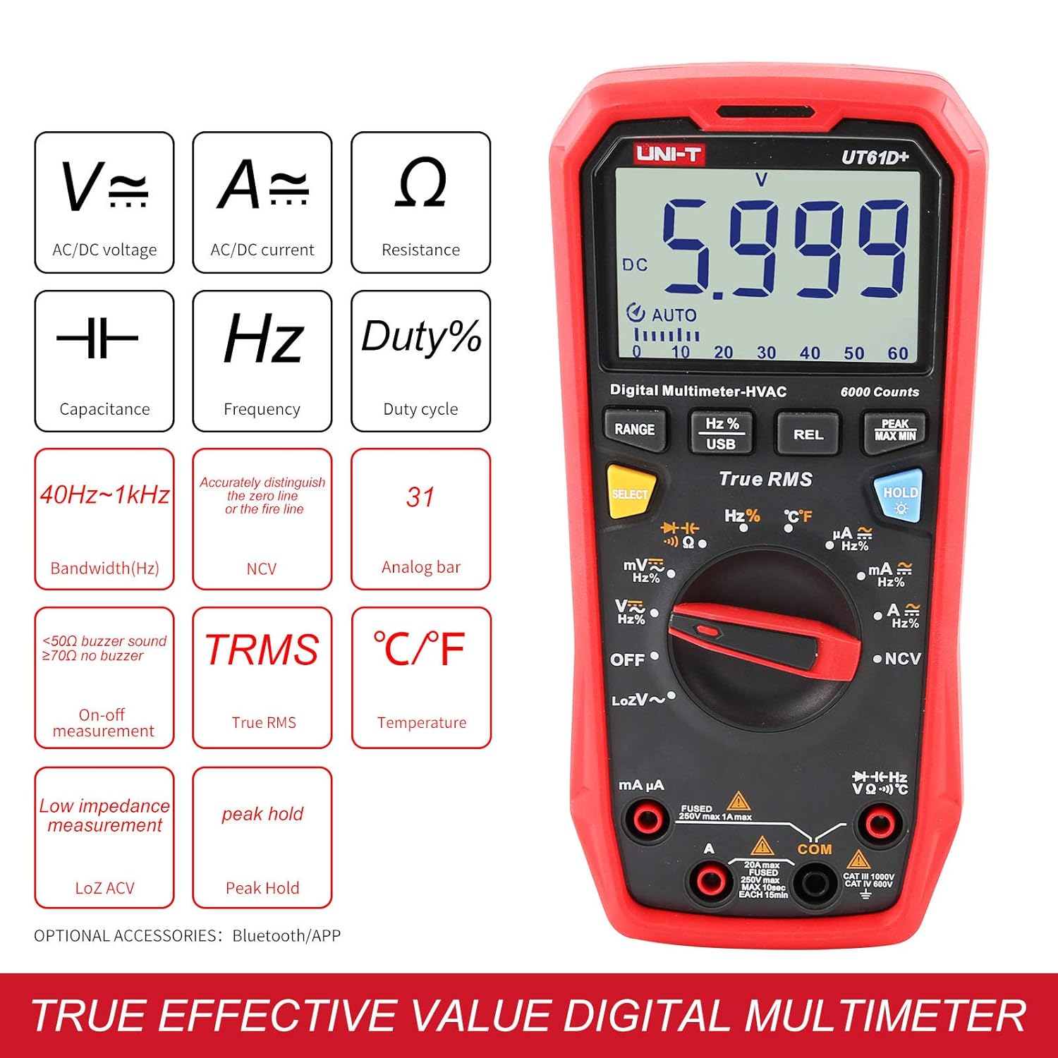 UNI-T UT61D+ Digital Multimeter True RMS
