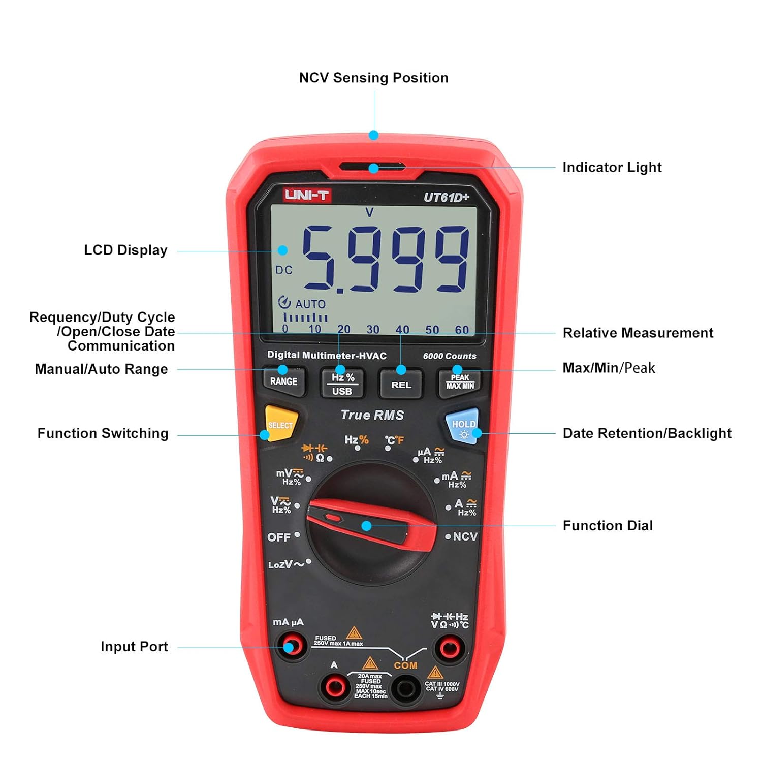 UNI-T UT61D+ Digital Multimeter True RMS