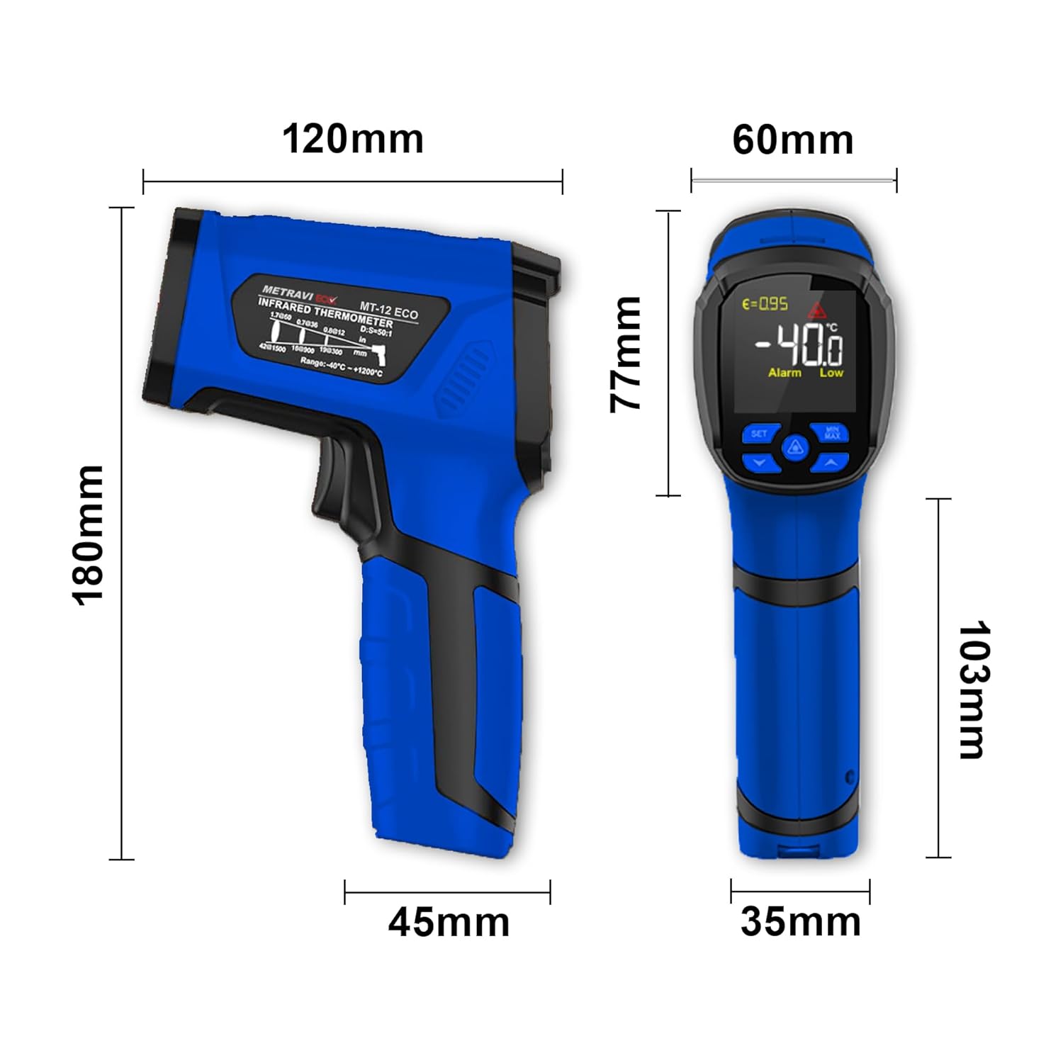 Metravi MT-12 ECO Industrial Non-contact Infrared Thermometer
